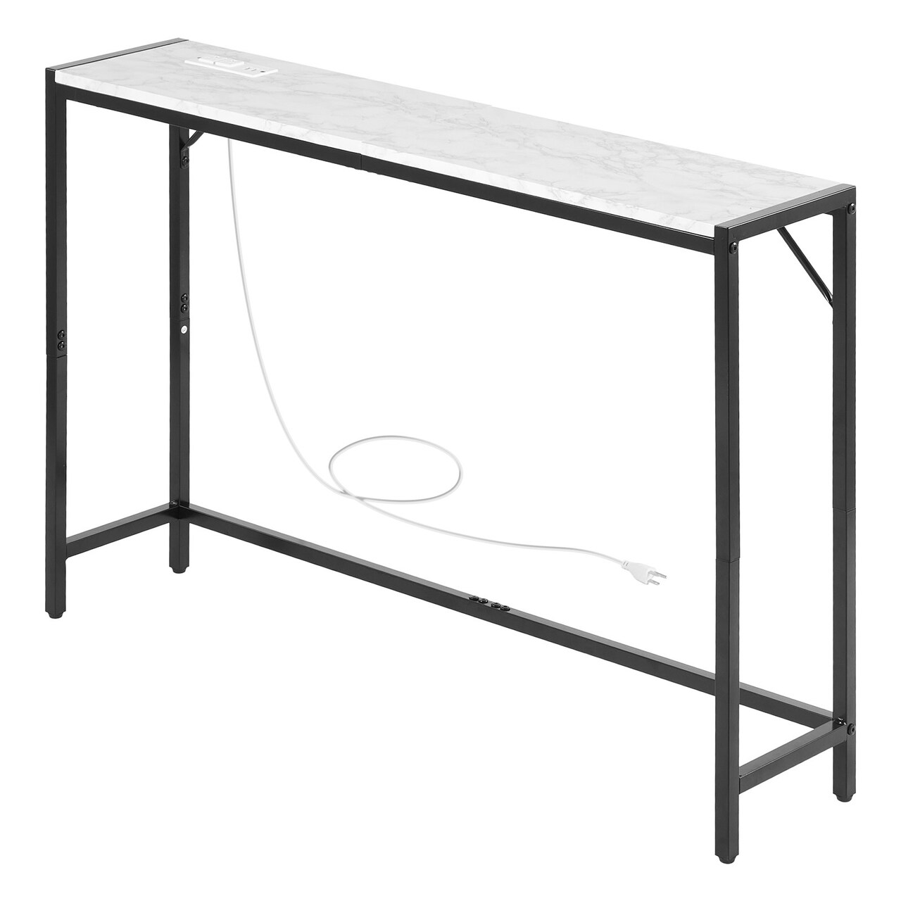 Modern Marble Console Table with Power Outlet for Living Room